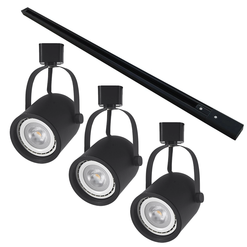 Kit Trilho 1 Metro Com 3 Spots Nordecor Bell Ar70 Gu10 Bivolt Preto