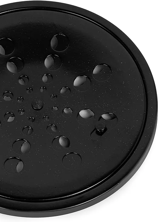 Ralo Grelha Black Preto 10x10 Redondo Com Caixilho Fecho Sistema Abre E Fecha Para Banheiro