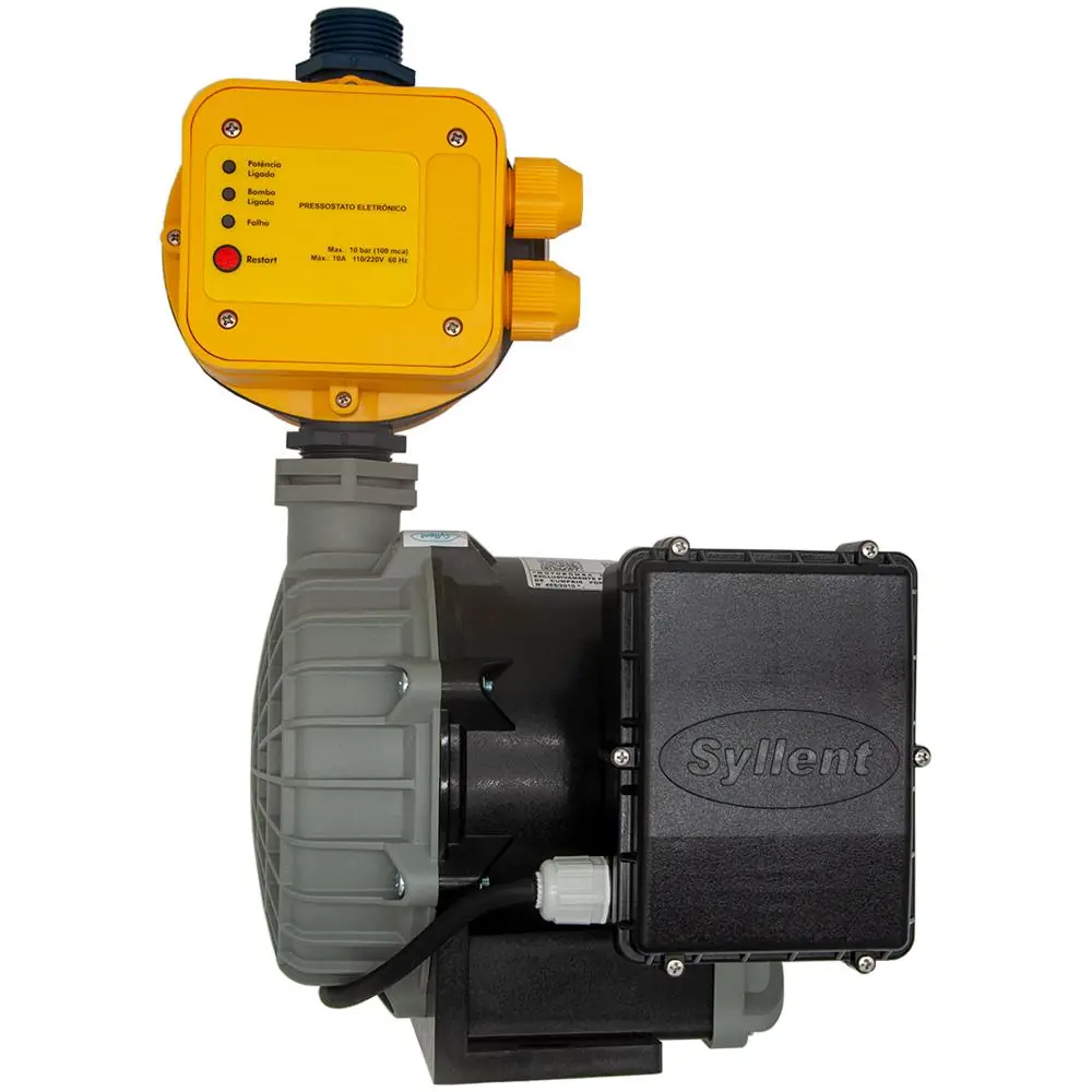 Conjunto De Pressurização Bomba Syllent Impulse 3/4CV 110V + Pressostato Druck