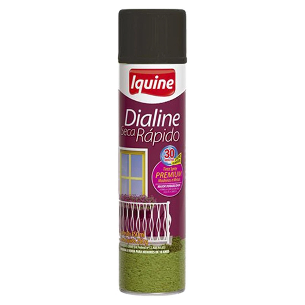 Spray Esmalte Iquine Dialine Brilhante Preto 400ml