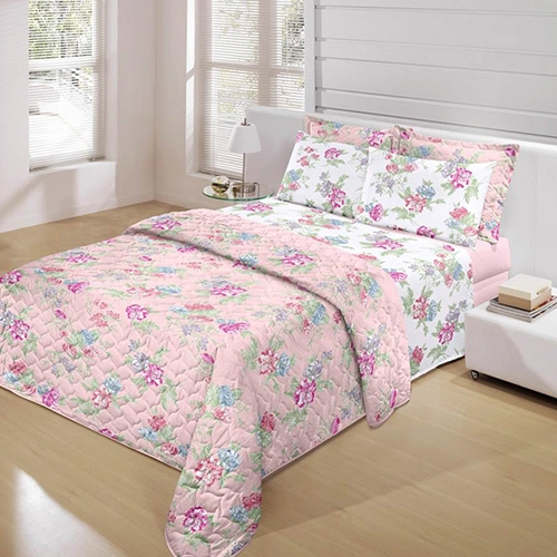 Jogo De Cama Queen Rosa Albany 150 Fios 100 Algodão 4 Peças Santista