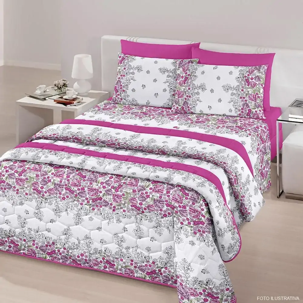 Jg Duplo Lencol Solteiro Royal Plus Marli 1 Rosa