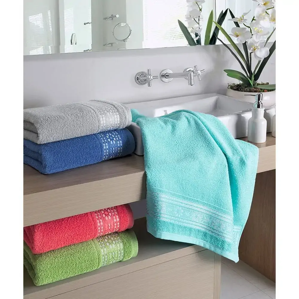 Toalha Jacquard Rosto 100 Alg Cristal Azul