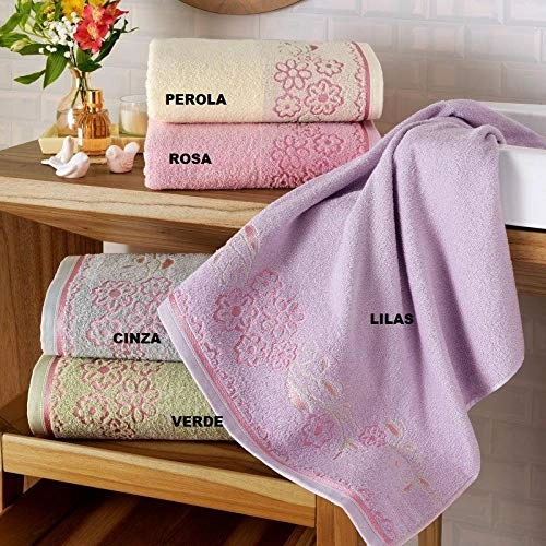 Toalha Jacquard Rosto Santista Prata 100 Alg Fiore Per