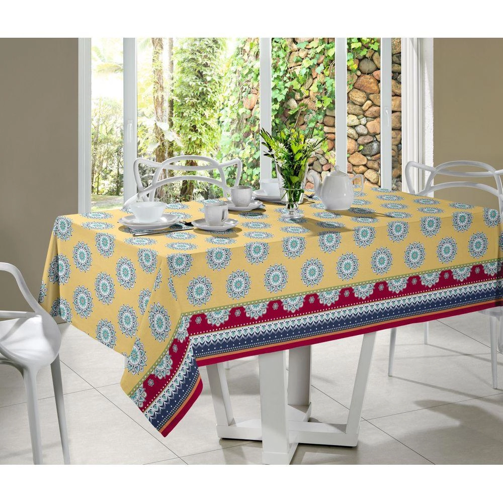 Toalha Mesa Santista Royal Quad Mystic Amarelo Un