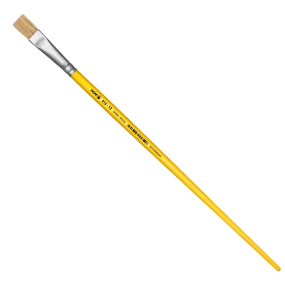 Pincel Chato Longo Cerda Natural 815-12 Nº12 Médio Tigre