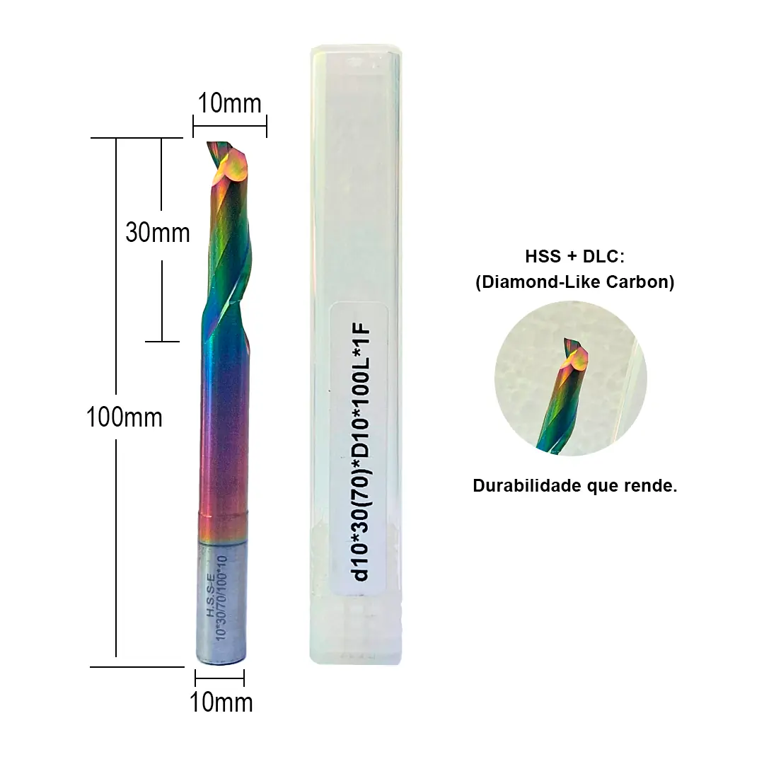 Fresa Pantógrafo Corte Ø10 X Ac30mm X Haste Ø10mm X Ct 100mm