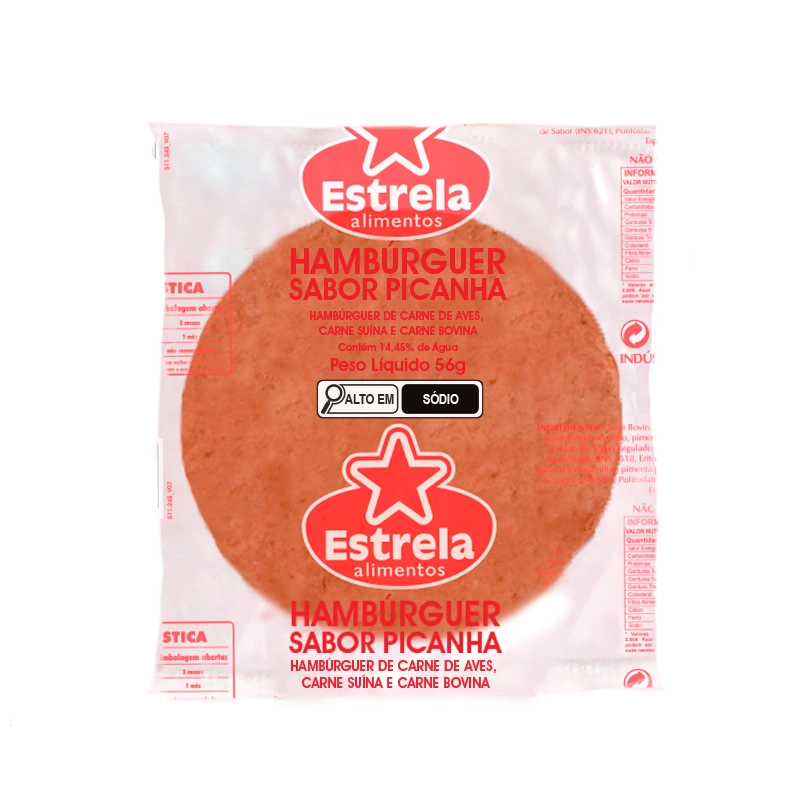 Hambúrguer Bovino Estrela 56g