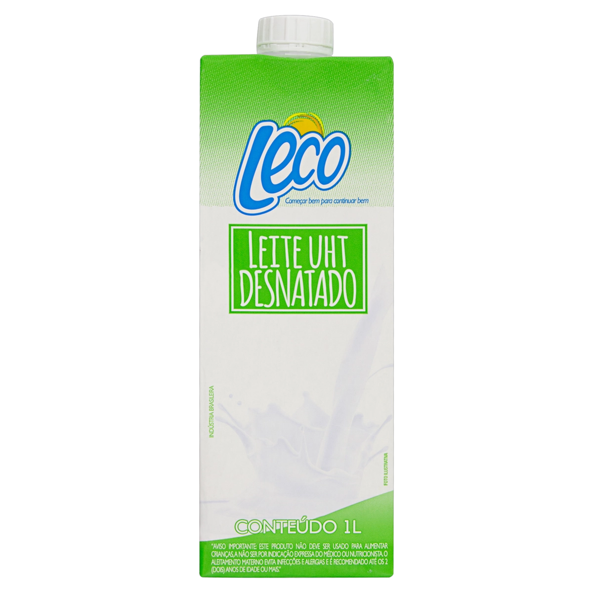 Leite Uht Desnatado Leco Caixa Com Tampa 1l