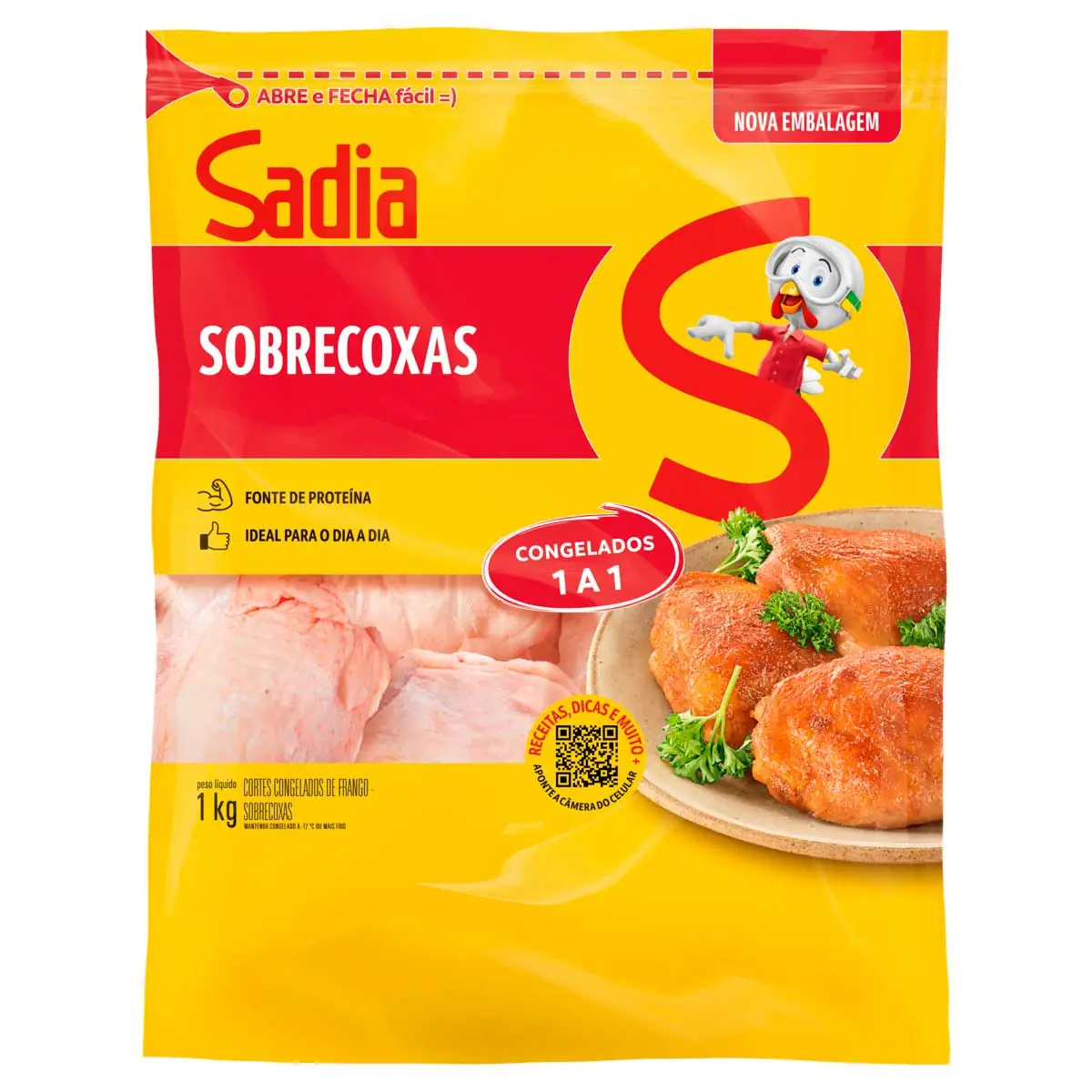 Sobrecoxa de Frango Congelada SADIA Pacote 1kg
