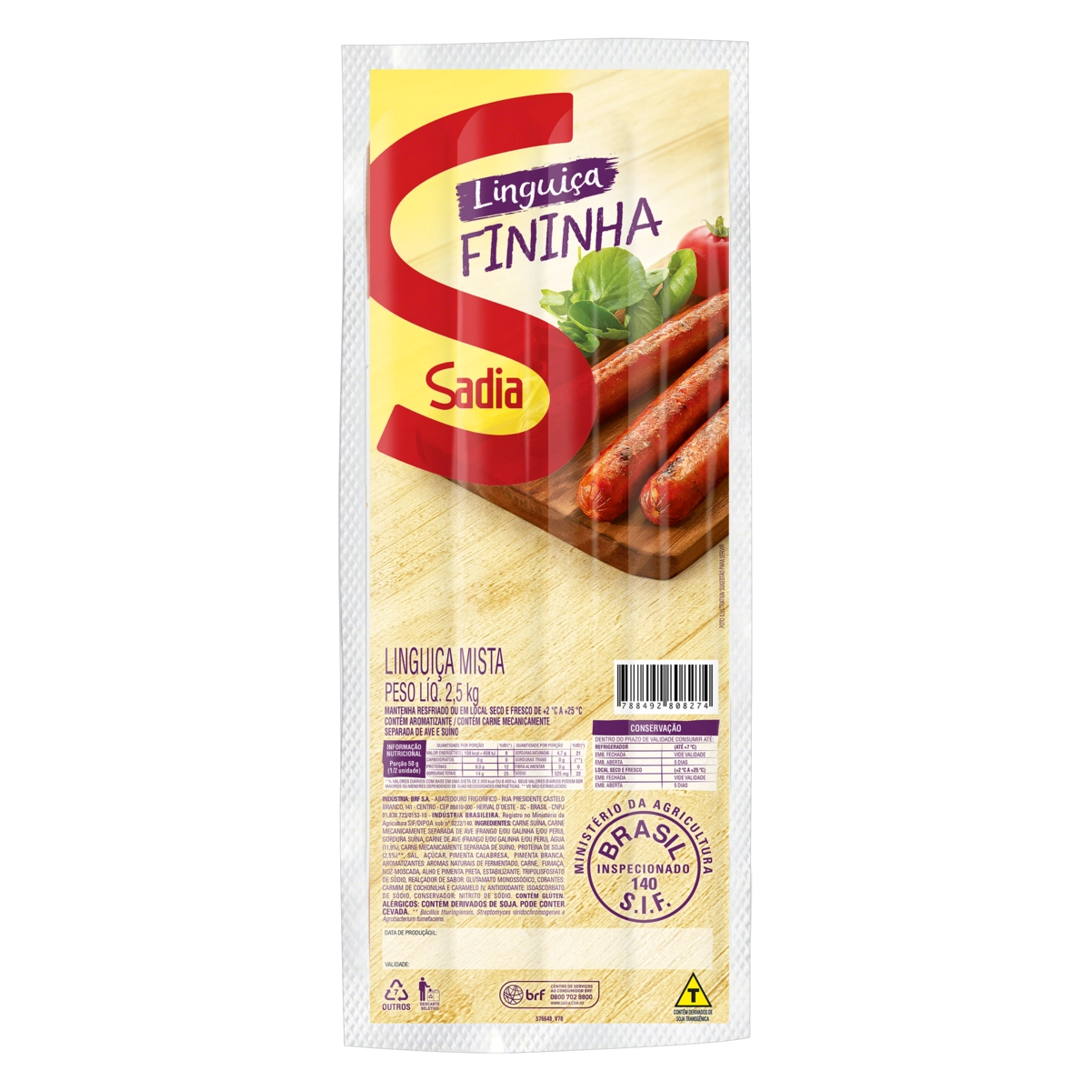 Linguiça Mista Fininha Sadia 2,5kg