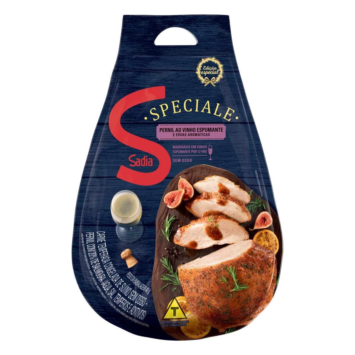 Pernil Suíno Congelado Temperado Ao Vinho Espumante E Ervas Aromáticas Sem Osso Sadia Speciale