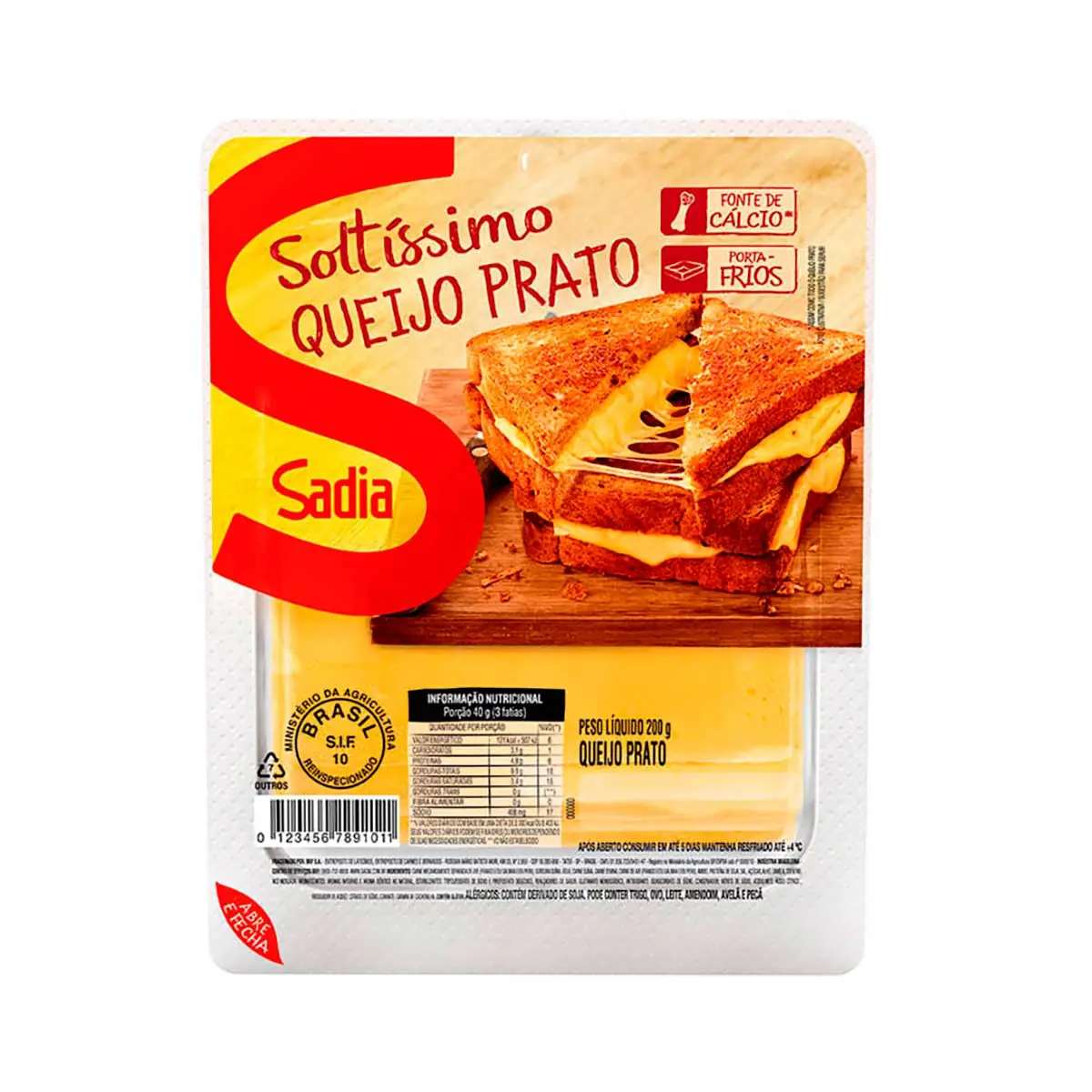Queijo Prato Fatiado Soltíssimo Sadia 200 g