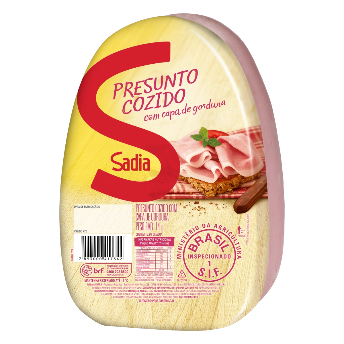 Presunto Cozido Com Capa De Gordura Sadia