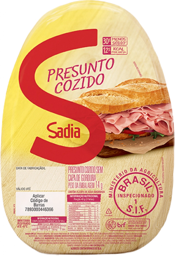 Presunto Cozido Sem Capa De Gordura Sadia 3,4kg