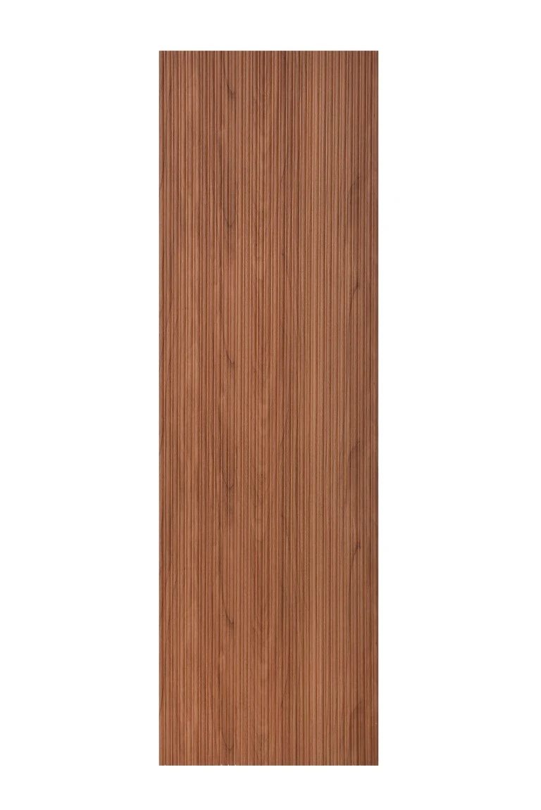 Painel Ripado Canelado-ondulado Nogueira 2750 X 445 X 9mm Caixa Com 2 Painéis - 2,5m2