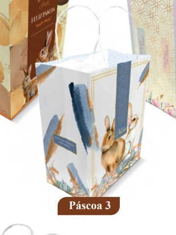 Sacola Papel M 24,5x20x11cm Pascoa 3 Emp Box