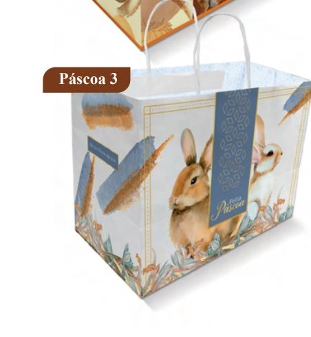 Sacola Papel G 26x20,5x19cm Pascoa 3 Emp Box