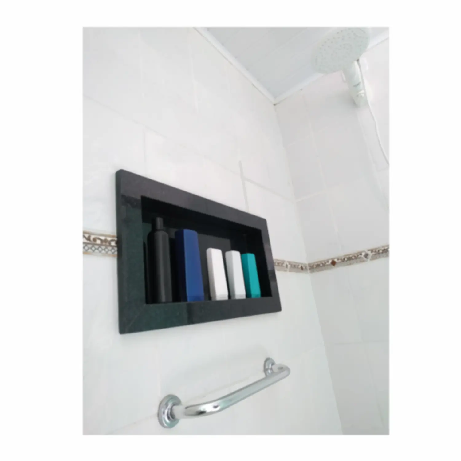Nicho Para Banheiro Em Granito Preto São Gabriel 60x30x8cm