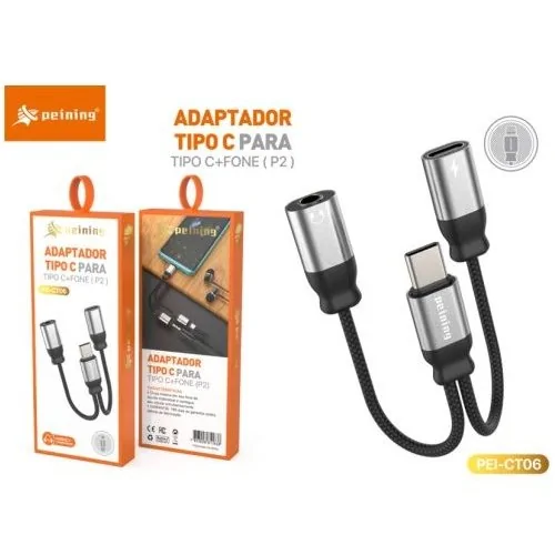 Adaptador 1 Tipo C P/ 1 Tipo C + 1 P2 - PEINING PEICT06