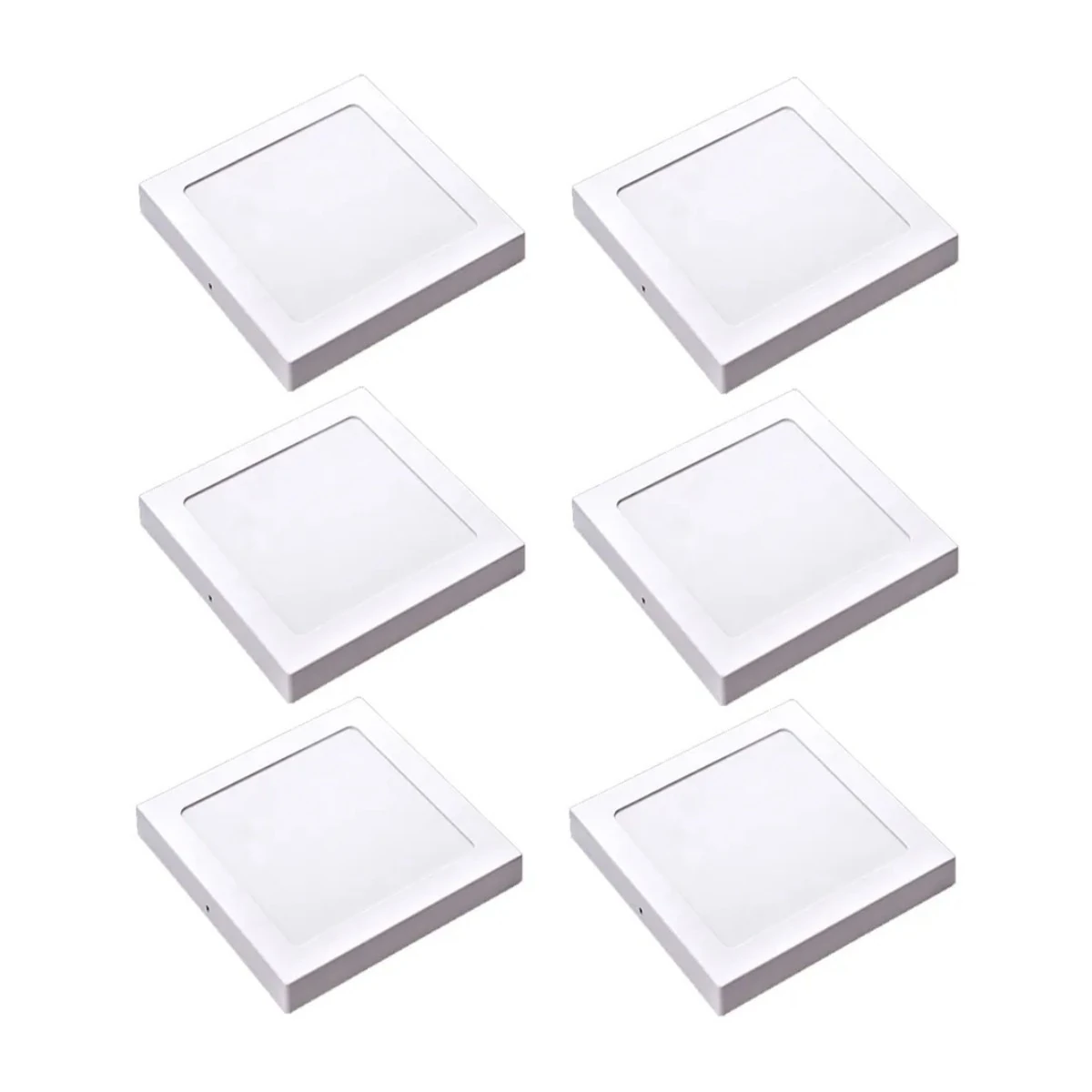 Kit 6 Painel Led Sobrepor Quad Luz Neutra 4000k 24w 29cm