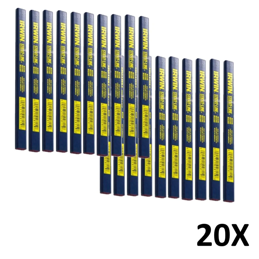 Kit 20 Lápis Carpinteiro E Marceneiro P/ Marcações Irwin