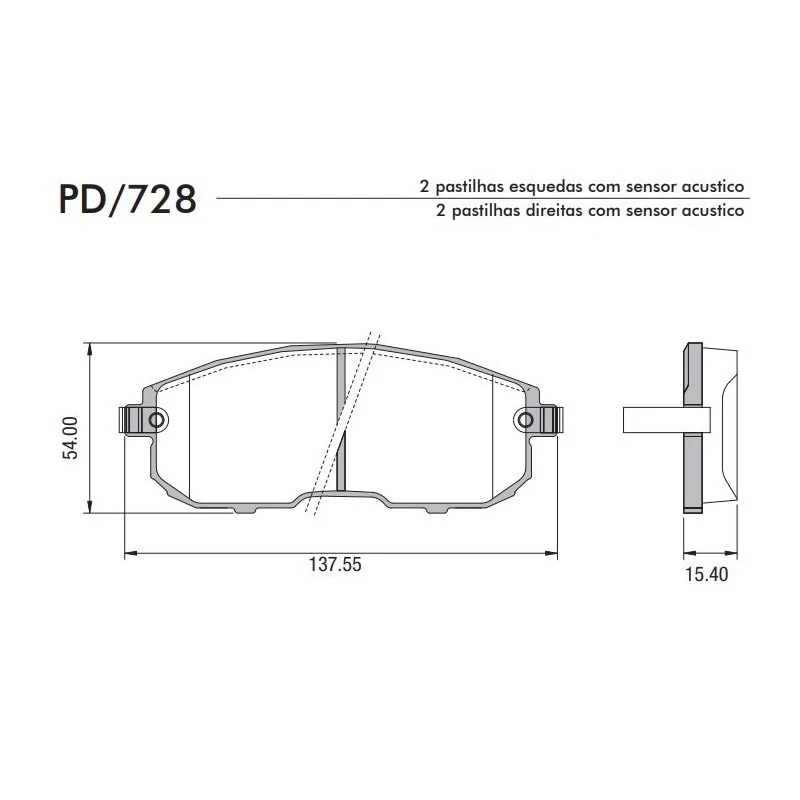 Pastilha de Freio Dianteira - FRAS-LE PD728