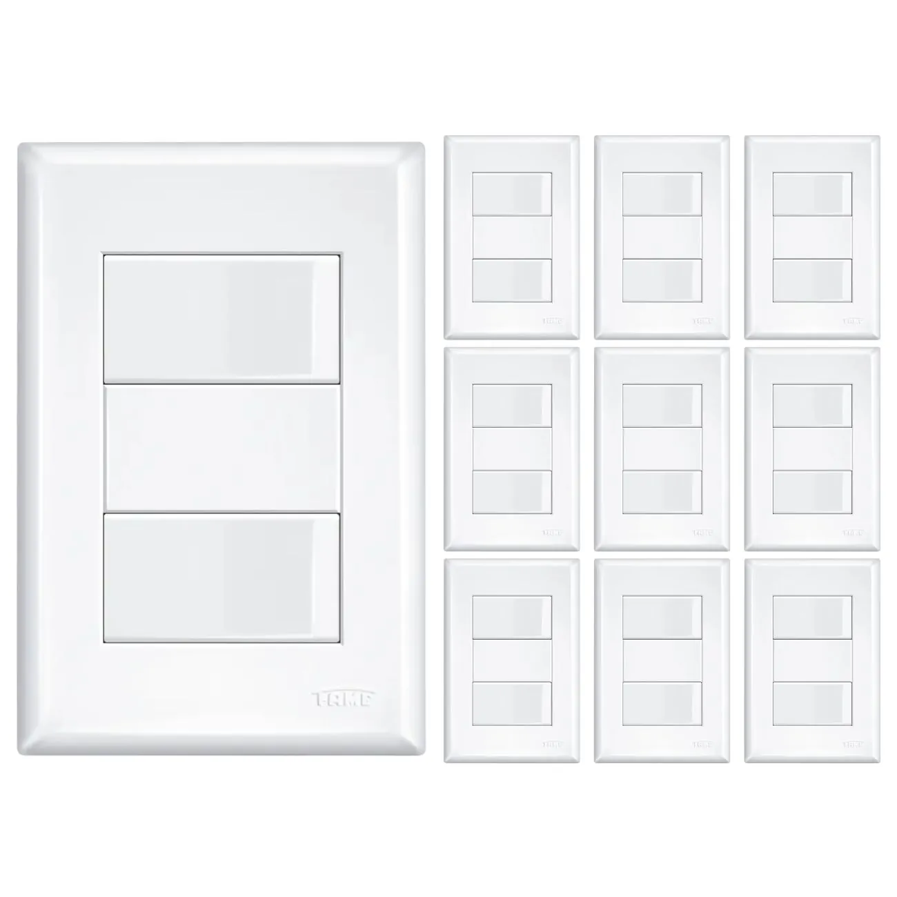 Kit 10 Un. Interruptor Duplo Com Placa 4x2 Fame Evidence