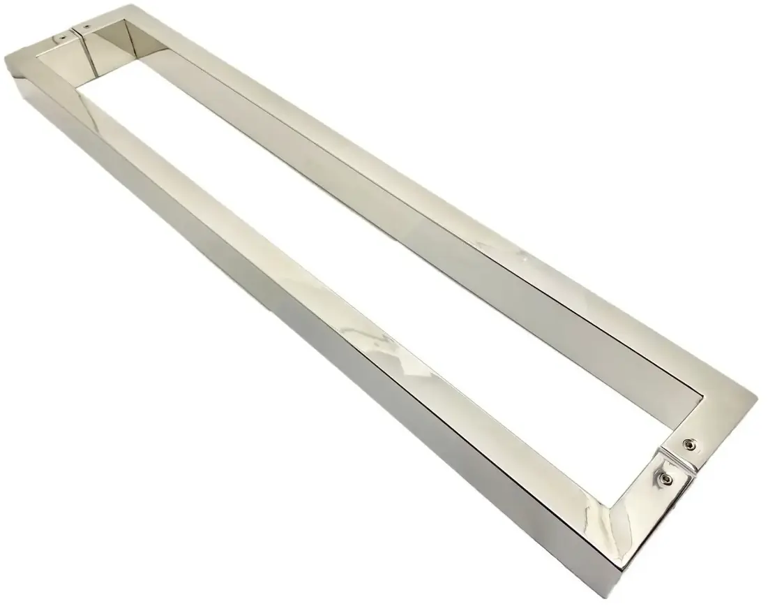 Puxador U Para Porta Pivotante Madeira E Vidro Inox Polido 80 Cm