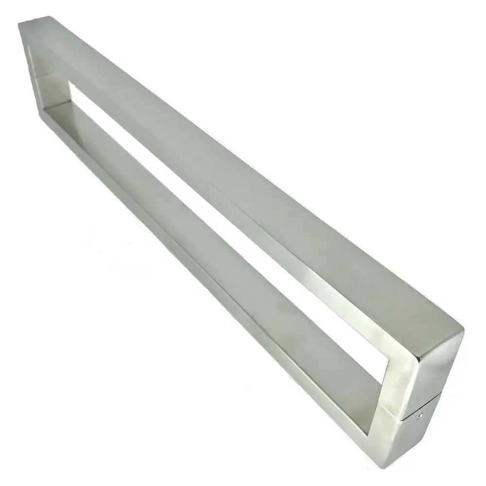 Puxador U Para Porta Pivotante 1,5 Metros Madeira E Vidro Inox Escovado