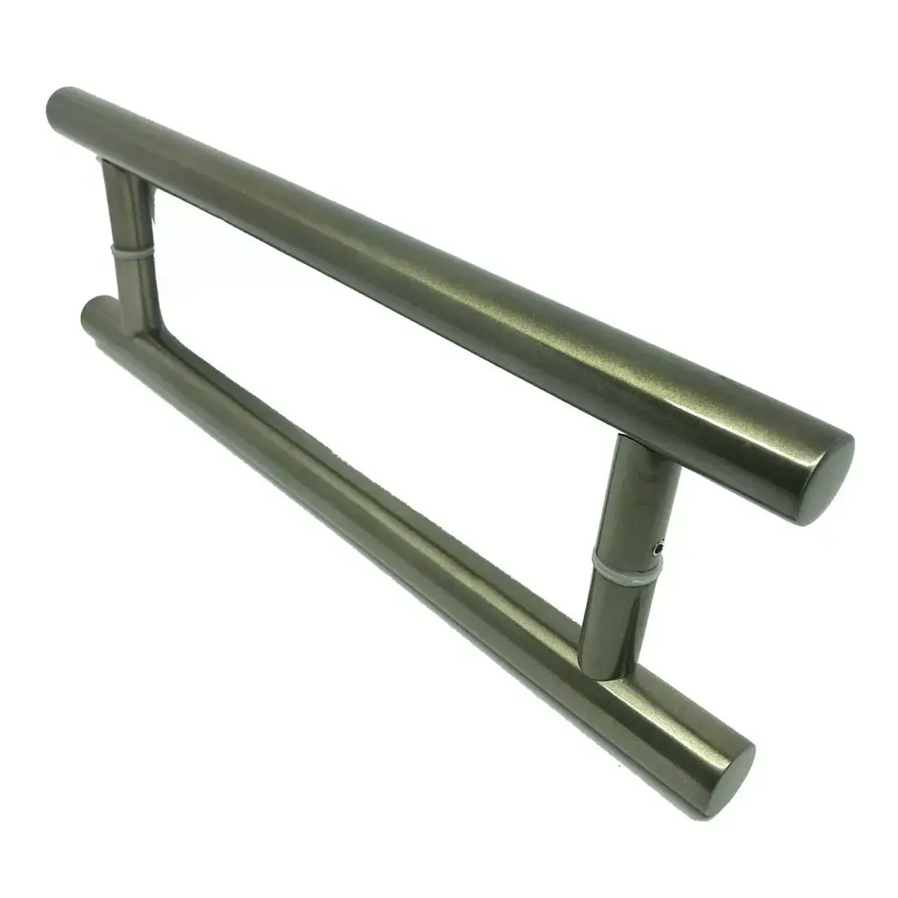 Puxador Para Porta Pivotante Madeira E Vidro Inox Redondo Ouro Velho Antique 60 Cm