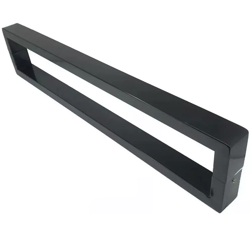 Puxador U Para Porta Pivotante Madeira E Vidro Inox Preto Fosco 40 Cm