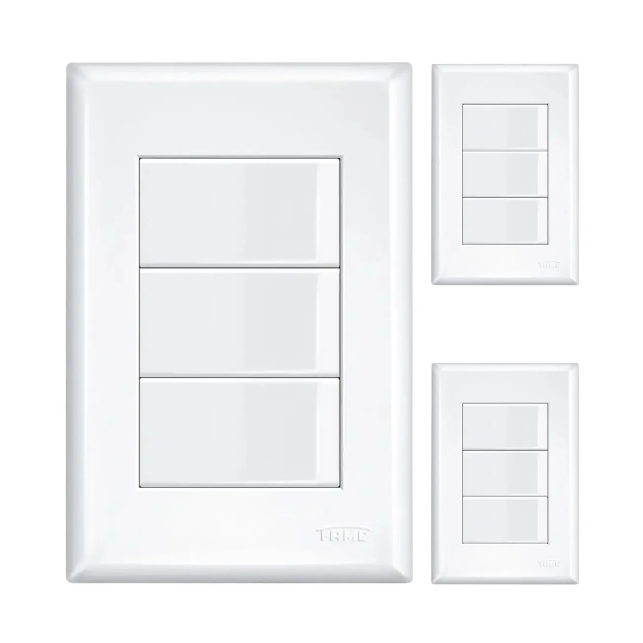 Kit 3 Un. Interruptor 3 Teclas Com Placa 4x2 Fame Evidence