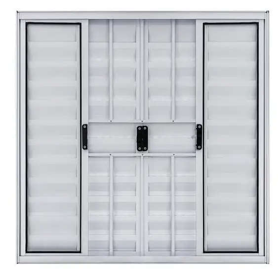 Veneziana 6 Folhas 120x200 C/ Grade Branca