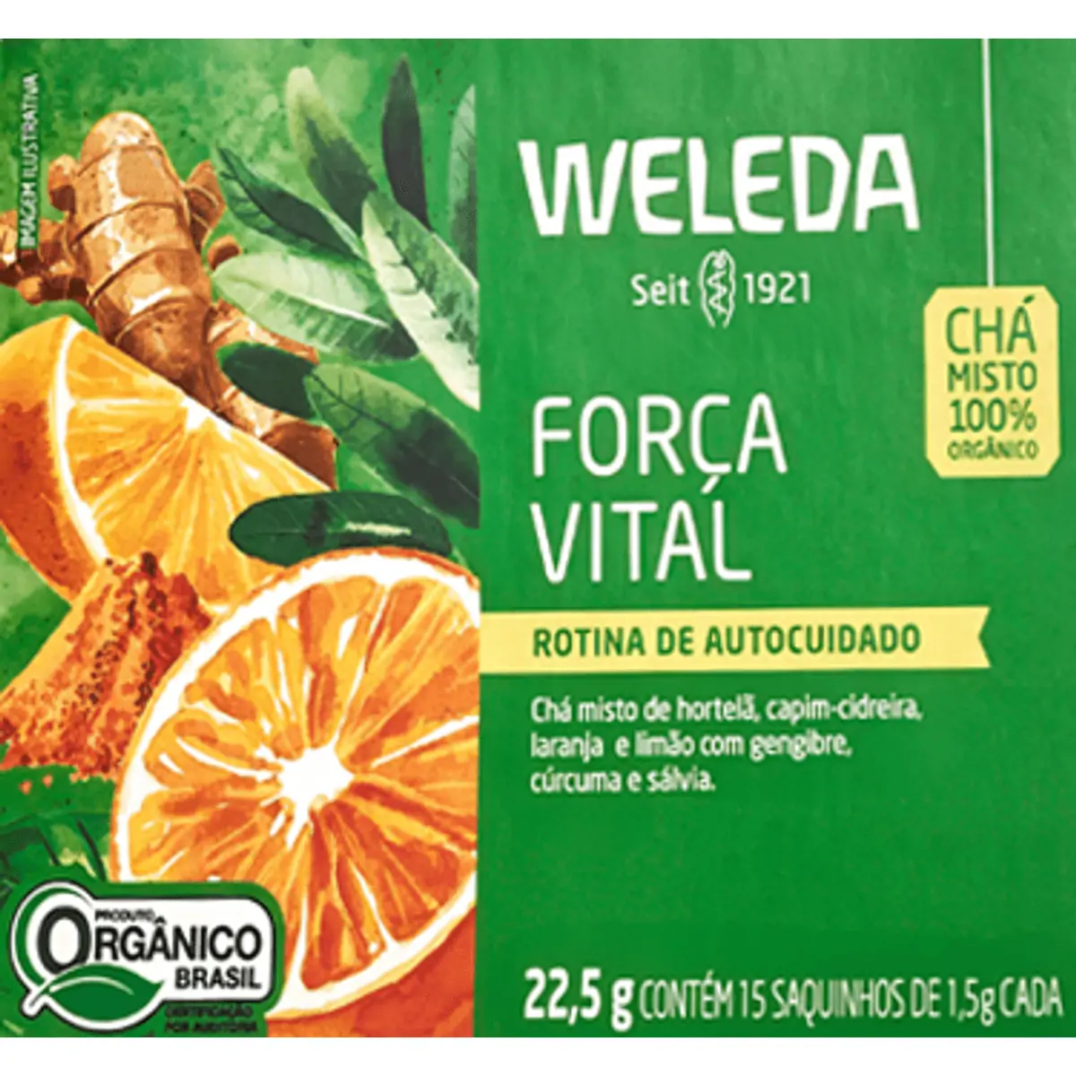 Chá Força Vital Orgânico Weleda Rotina De Autocuidado Caixa 22,5g 15 Unidades