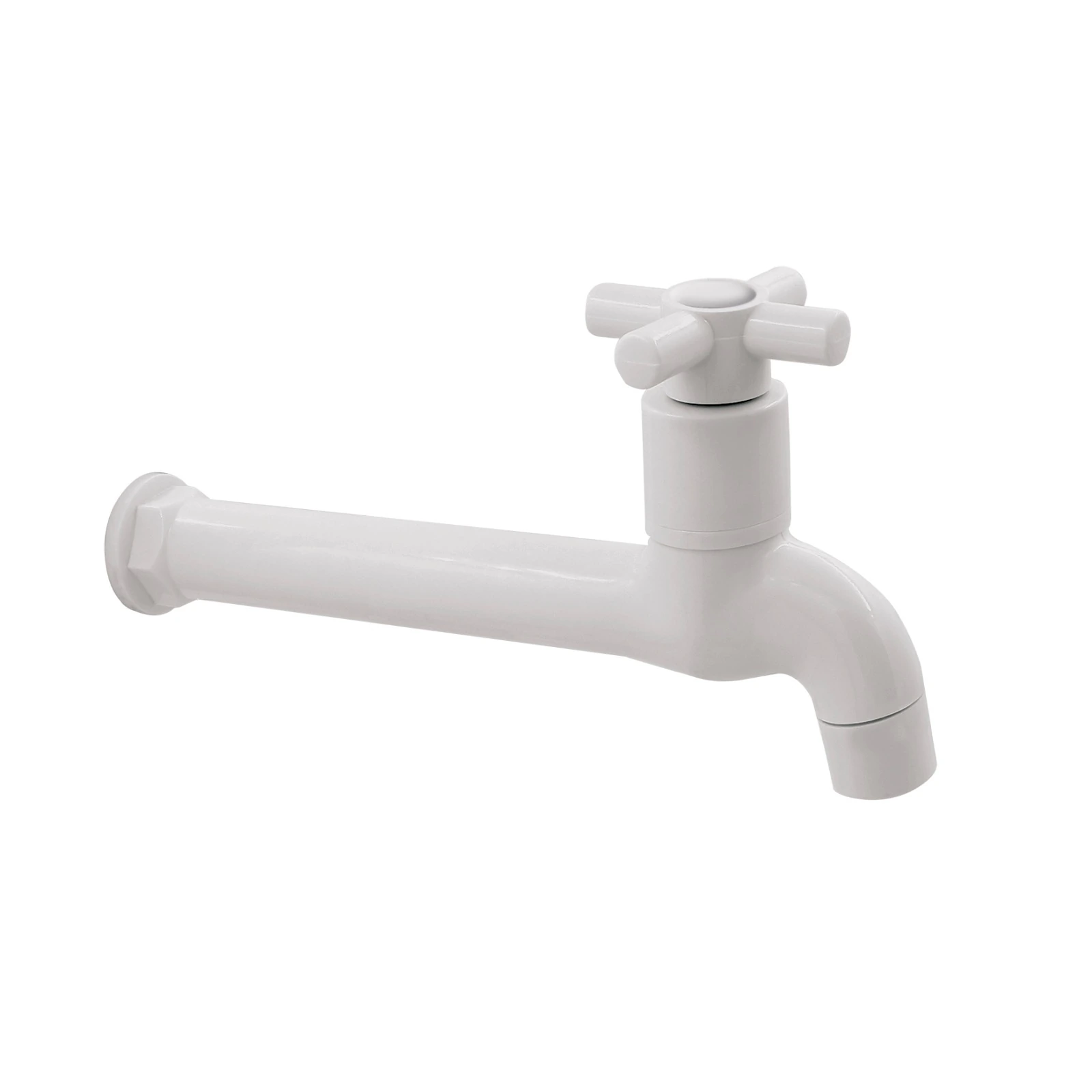 Torneira Reta Pia Parede Fixa Abs Branco 18cm Slim 1/4 V