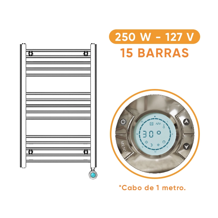 Toalheiro Elétrico Digital Avonflow Cromado - 250w / 127 V