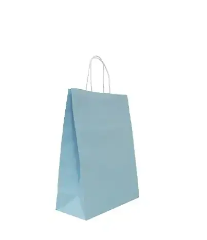 Sacola Papel C/ Alca Azul Bebe Pp 15x19x8cm Jr Embalagens