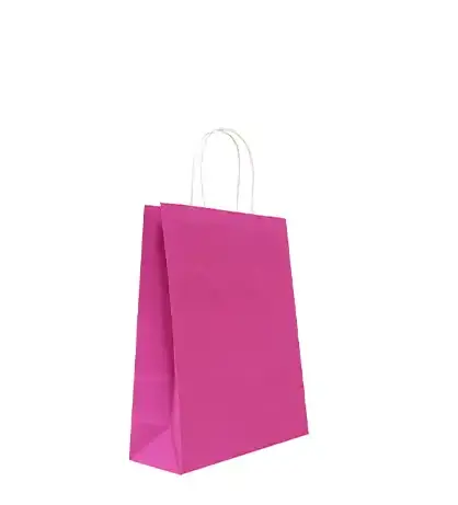 Sacola Papel C/ Alca Rosa Pink Pp 15x19x8cm Jr Embalagens
