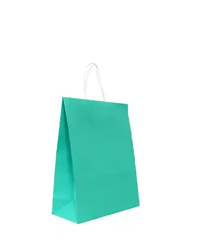 Sacola Papel C/ Alca Turquesa Pp 15x19x8cm Jr Embalagens