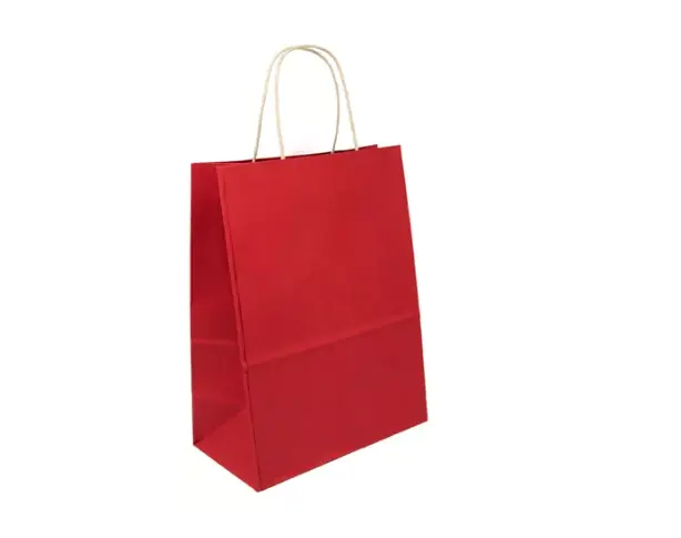 Sacola Papel C/ Alca Vermelho P 18x22x10cm Jr Embalagens