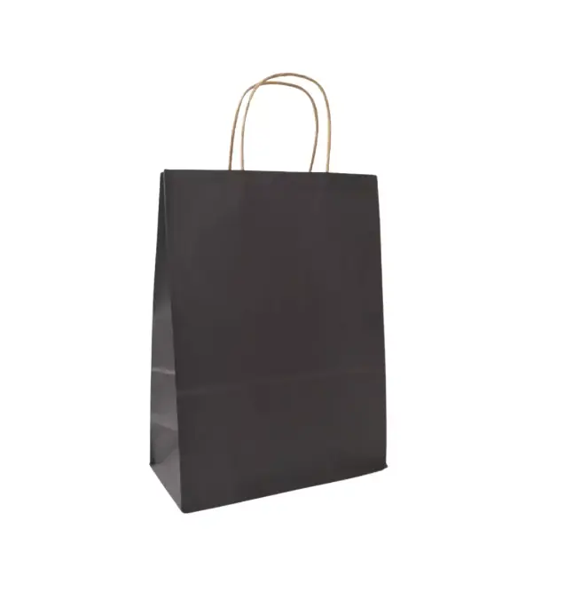 Sacola Papel C/ Alca Preto P 18x22x10cm Jr Embalagens