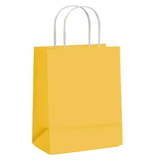 Sacola Papel C/ Alca Amarelo P 18x22x10cm Jr Embalagens