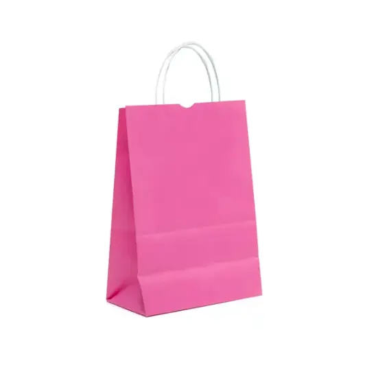 Sacola Papel C/ Alca Pink P 18x22x10cm Jr Embalagens
