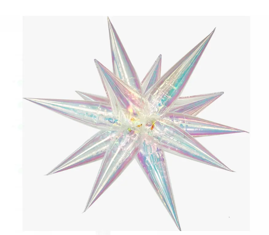 Balao Estrelado Perolado Holografico 12 Pontas 40 Ref.bhp Sb40