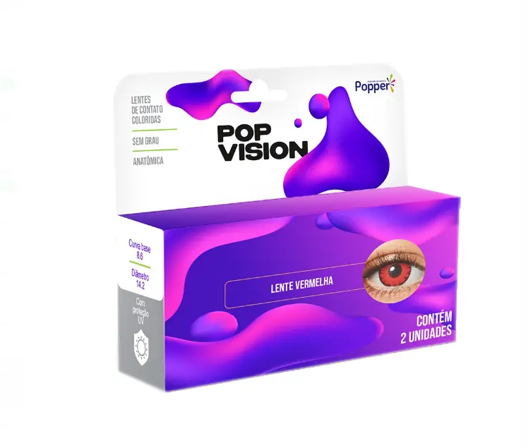 Lente De Contato Pop Vision Verm Vampire Ref.len Red