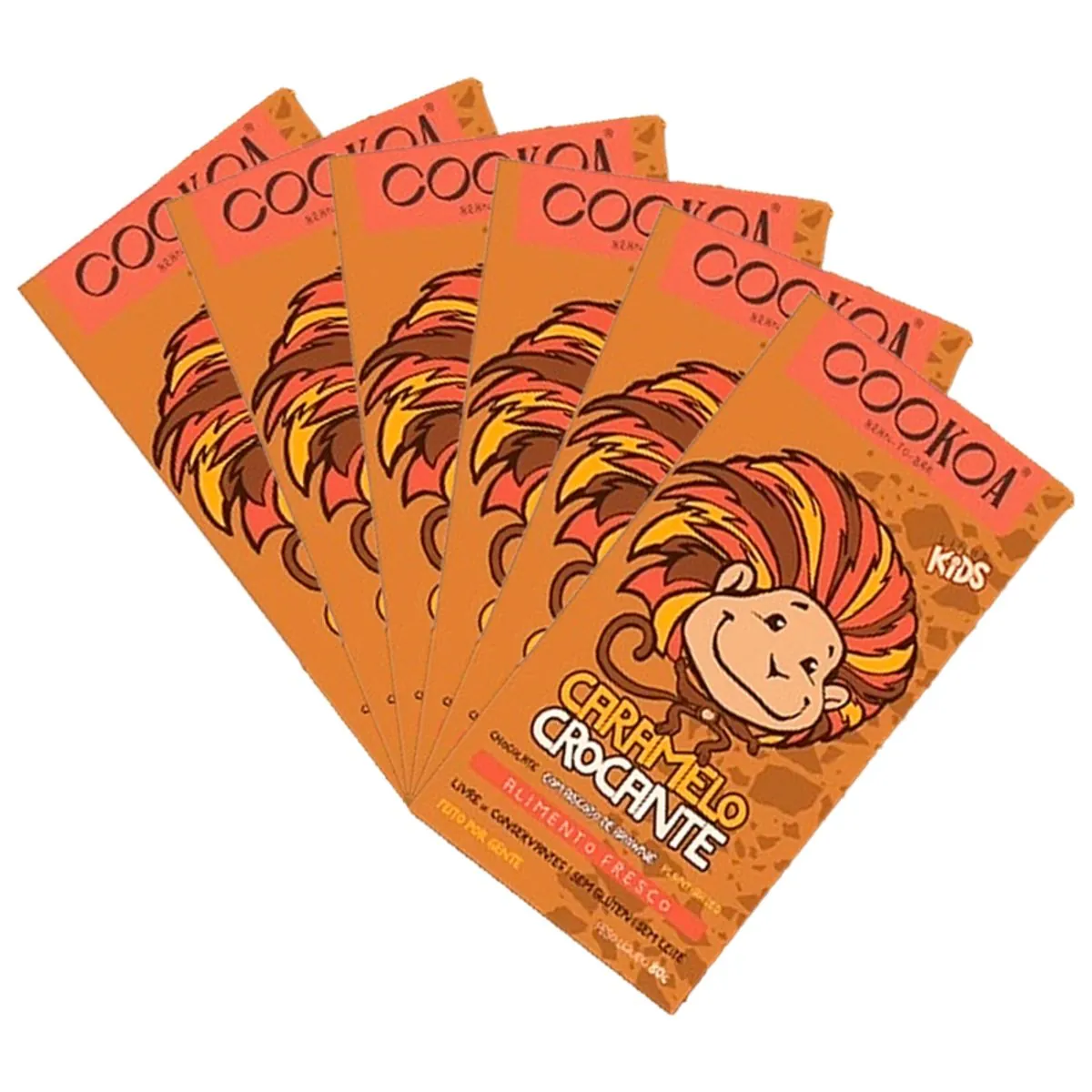Kit 6X: Chocolate Caramelo Crocante Vegano Cookoa 80g