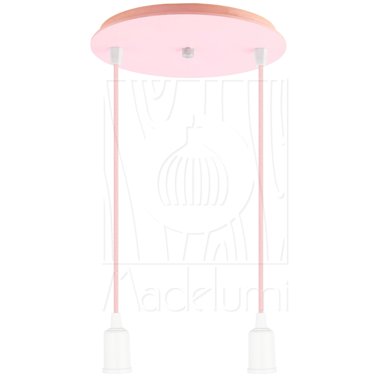 Pendente Industrial Cabo Tecido Duplo Cr E27 Vintage Rosa Claro