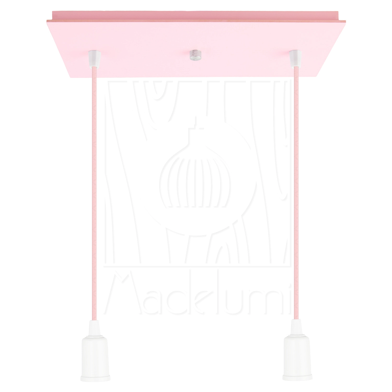 Pendente Industrial Cabo Tecido Duplo Cq Vintage Rosa Claro