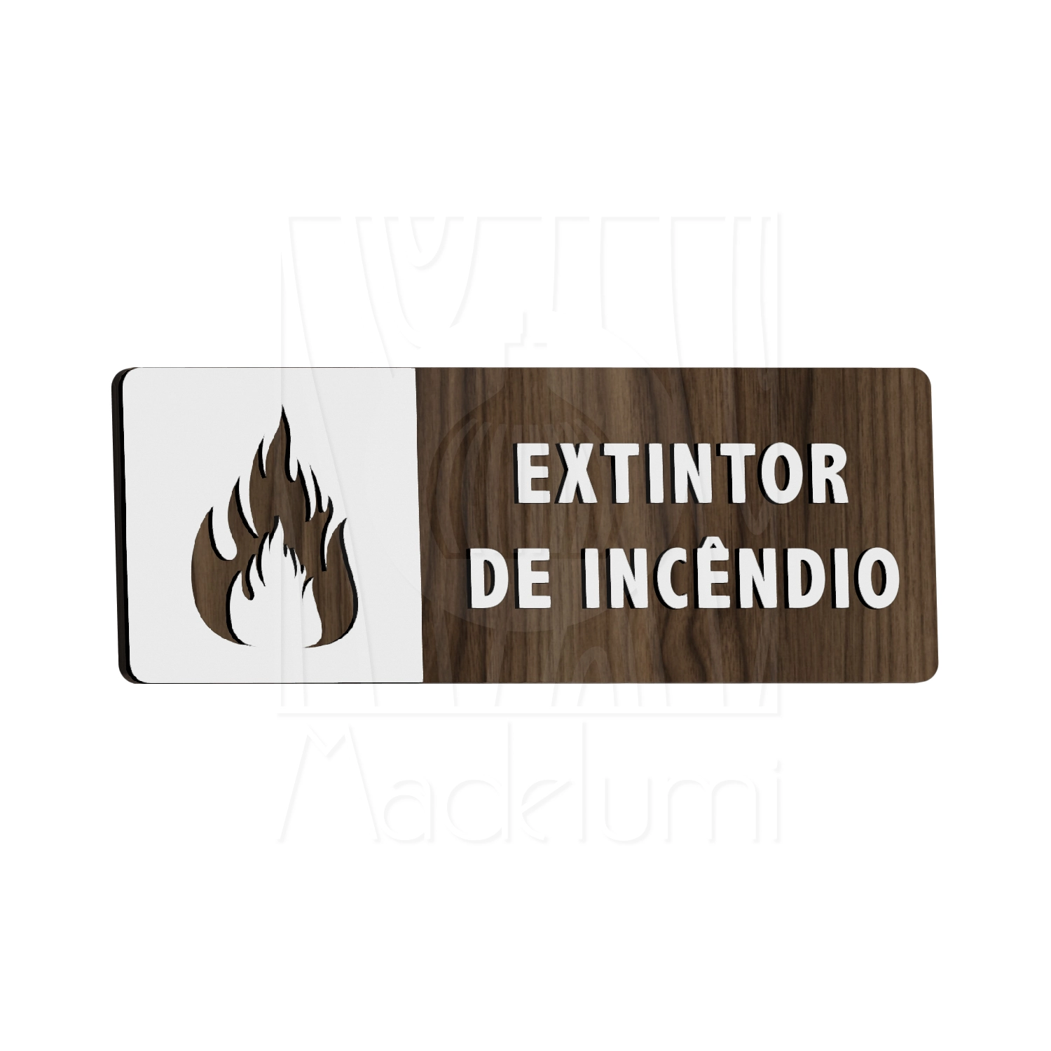 Placa Sinalização Extintor De Incêndio Aviso Cuidado Parede